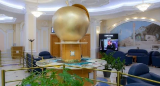 Аэропорт Алматы встречает гостей яблоками