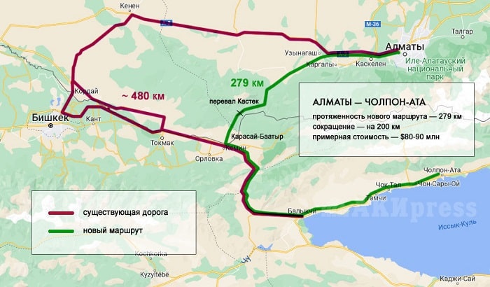 Выбран окончательный вариант строительства дороги Алматы - Иссык-Куль