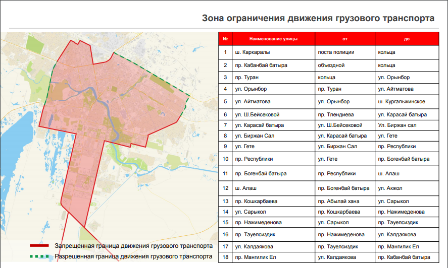 Карта для большегрузного транспорта